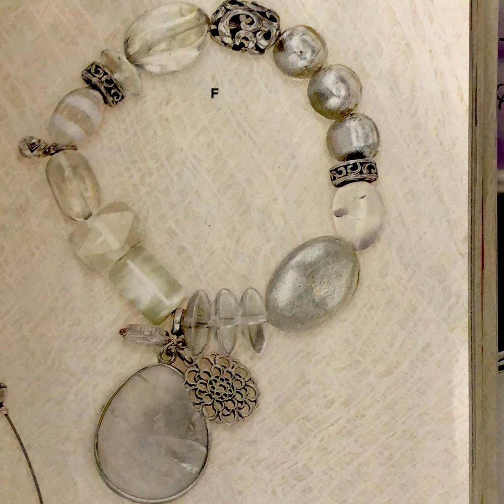 Bracelet Crystal, Glass and Sterling Silver